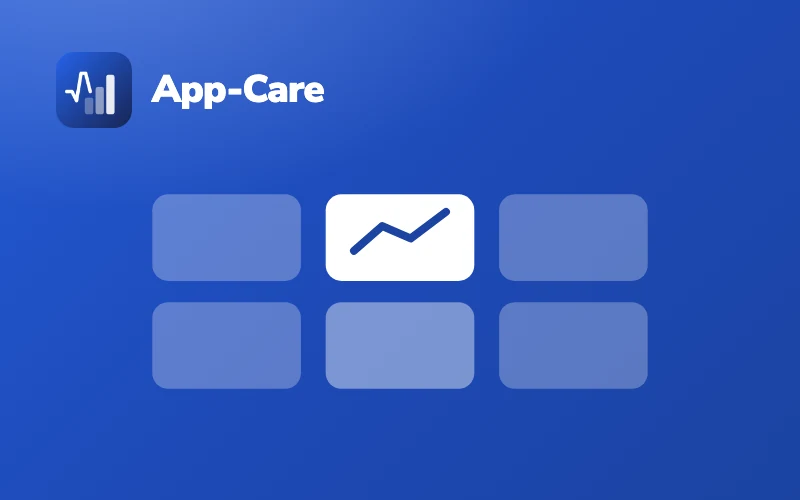 App-Care: ein Raster aus Kacheln, eine davon hervorgehoben