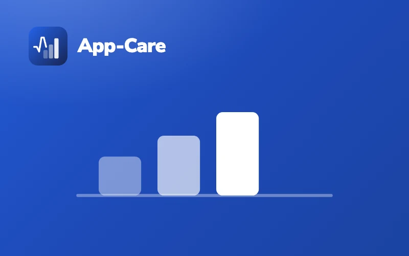 App-Care: drei aufsteigende Balken
