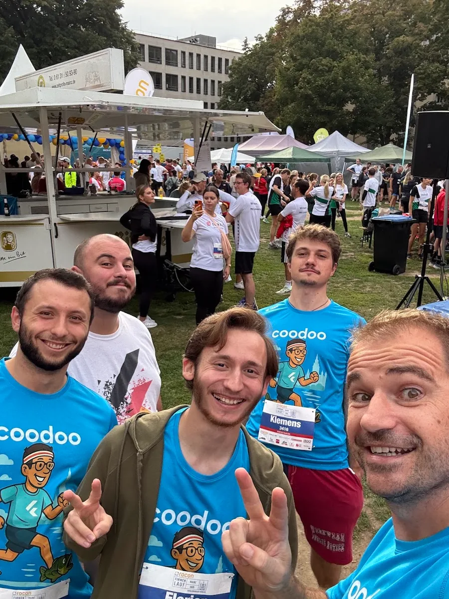 Vor dem Start beim Firmenlauf in Mainz